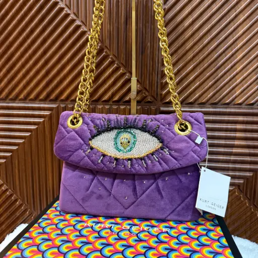 KURT GEIGER Bolsa Kensington Eye Velvet Morada 