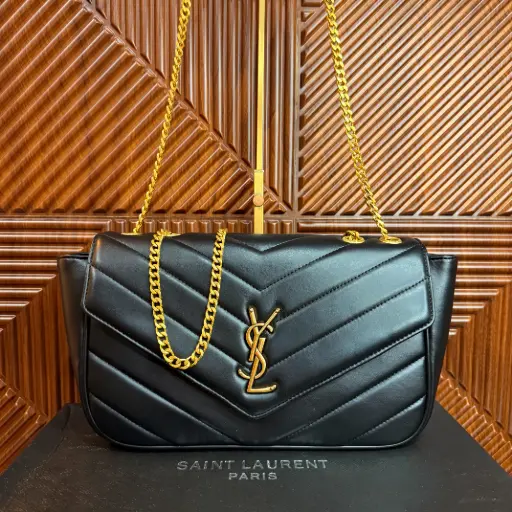 YSL Bolsa Cross body XL Negra c/Dorado