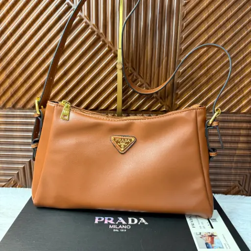 PRADA Bolsa de Hombro Café 