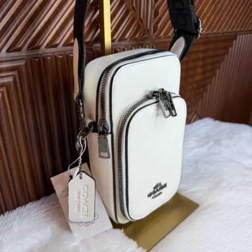 COACH Bolsa Teléfono Cross Body Blanca