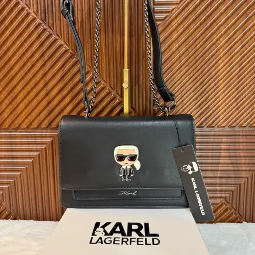 KARL LAGERFELD Bolsa Crossbody Signature Negra