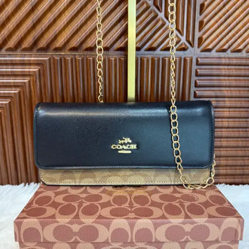 COACH Cartera Crossbody Negra c/Beige Holograma