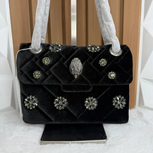 KURT GEIGER Bolsa Kensington Velvet Negra