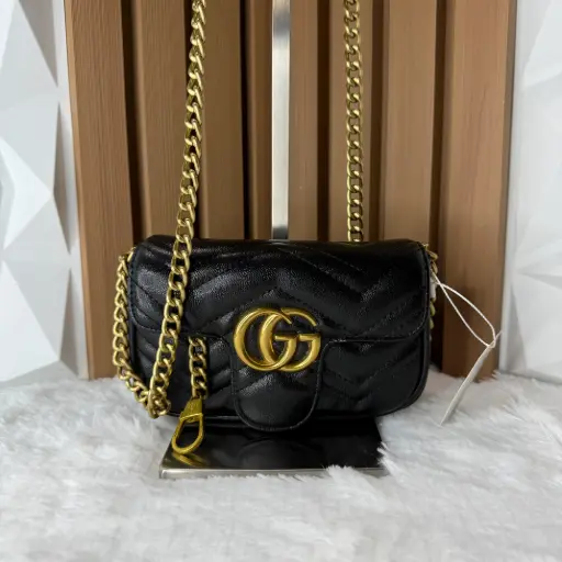 GUCCI Bolsa Mini Crossbody Negra c/dorado