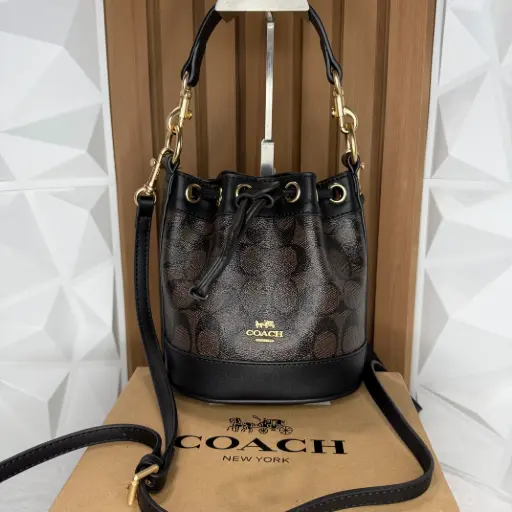 COACH Bolsa Bucket Café Holograma 