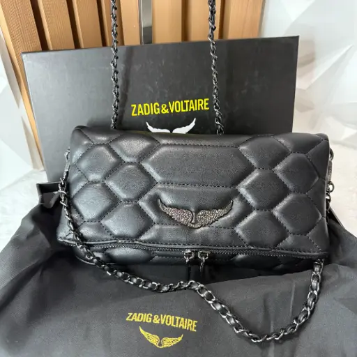 ZADIG & VOLTAIRE Bolsa Rock Swing Acolchonada Negra