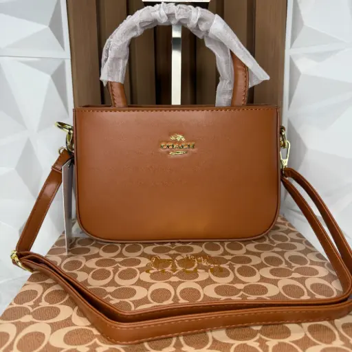COACH Bolsa de Mano Crossbody Café 