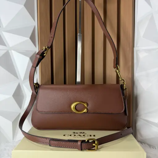 COACH Bolsa Jet de Hombro Café 